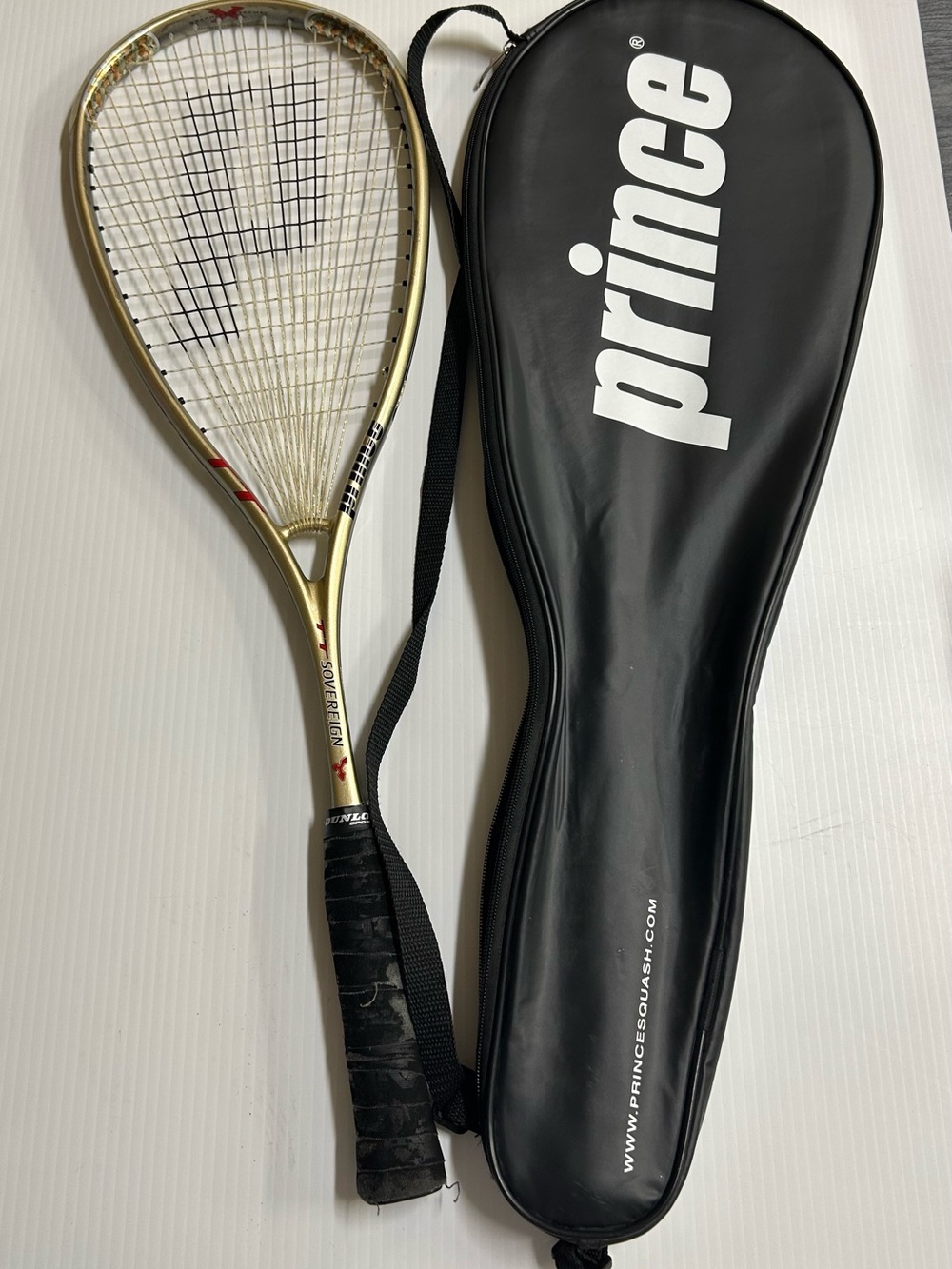 Prince TT Sovereign Black Powerscoop Squash Racket - 135g VERY RARE w Carry Case